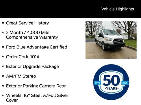 Certified 2020 Ford Transit 250 Low Roof w/ Exterior Upgrade Package image 5