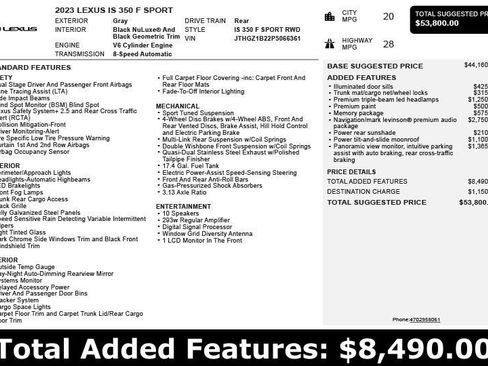 Used 2023 Lexus IS 350 F Sport RWD image 3