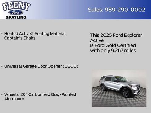 Certified 2025 Ford Explorer Active w/ Active Comfort Package AWD/4WD image 17