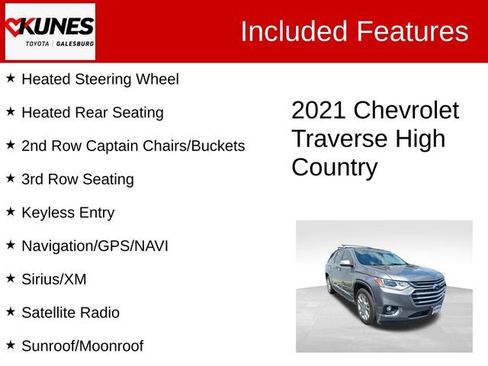 Used 2021 Chevrolet Traverse High Country w/ LPO, 'HIT The Road' Package AWD/4WD image 3