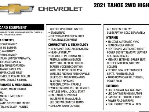 Used 2021 Chevrolet Tahoe High Country RWD image 26