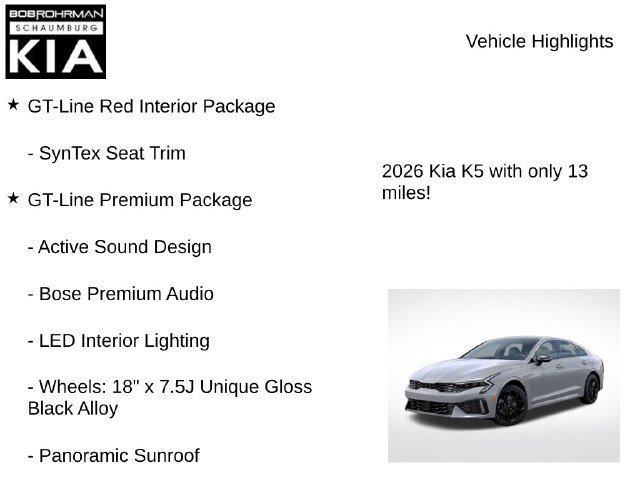 New 2026 Kia K5 GT-Line w/ GT-Line Premium Package FWD image 7