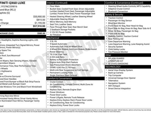 Used 2022 INFINITI QX60 Luxe w/ Cargo Package image 44