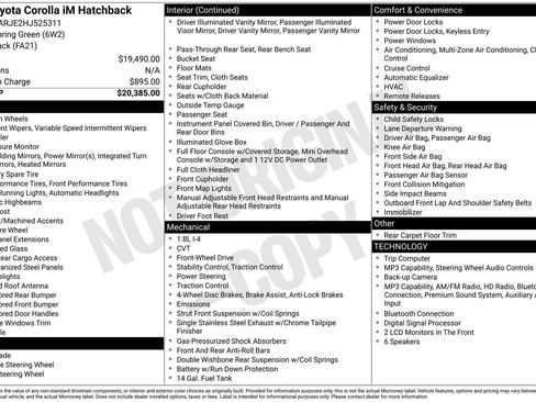 Used 2017 Toyota Corolla iM FWD image 2