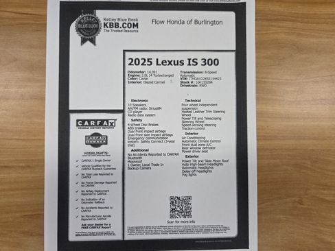 Used 2025 Lexus IS 300 w/ Premium Package RWD image 36