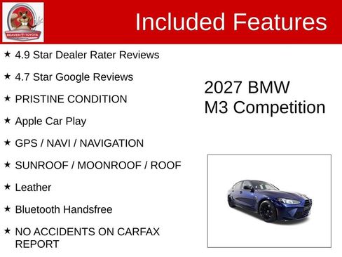 Used 2027 BMW M3 Competition w/ Executive Package RWD image 4