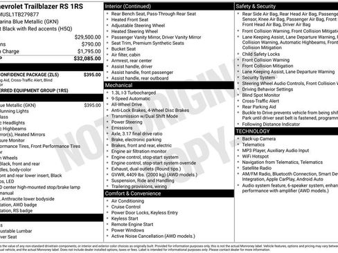 New 2026 Chevrolet TrailBlazer RS w/ Driver Confidence Package AWD/4WD image 3