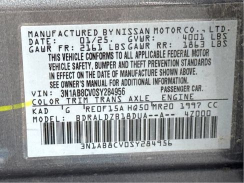 Used 2025 Nissan Sentra SV FWD image 25