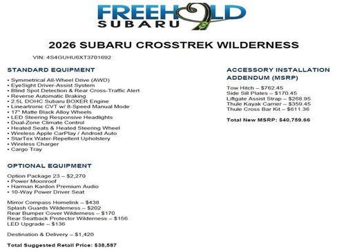 New 2026 Subaru Crosstrek 2.5i Wilderness image 2