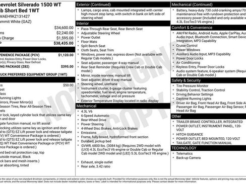 Used 2019 Chevrolet Silverado 1500 W/T w/ WT Convenience Package RWD image 35