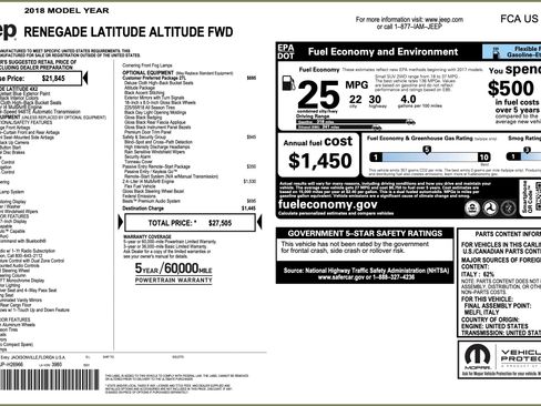 Used 2018 Jeep Renegade Altitude w/ Safety & Security Group image 2