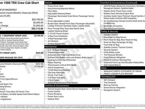 Used 2022 RAM 1500 TRX w/ TRX Level 1 Equipment Group AWD/4WD image 33
