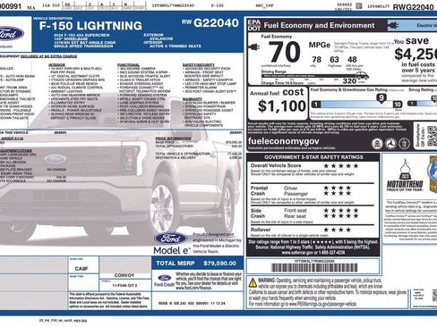Used 2024 Ford F150 Lightning Lariat AWD/4WD image 3