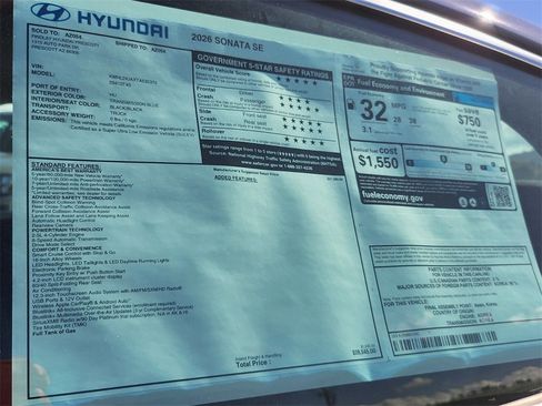 New 2026 Hyundai Sonata SE image 31