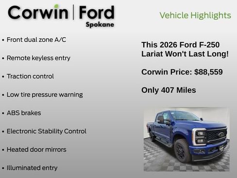 New 2026 Ford F250 Lariat w/ Black Appearance Package image 6
