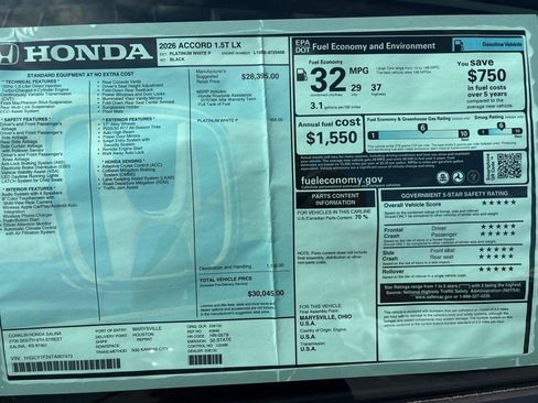 Used 2026 Honda Accord LX image 20