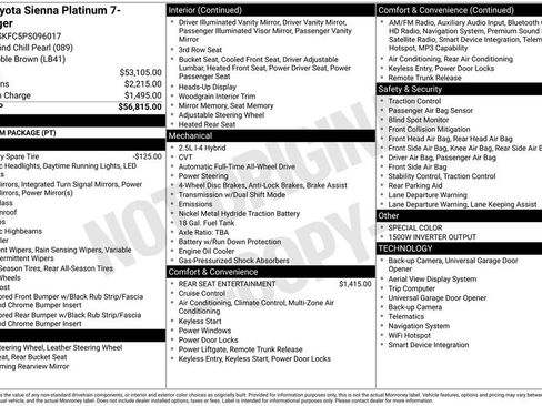 Certified 2023 Toyota Sienna Platinum AWD/4WD image 34