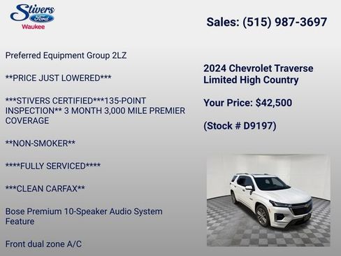 Used 2024 Chevrolet Traverse High Country AWD/4WD image 8