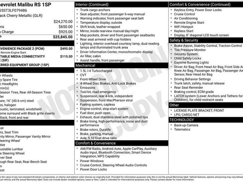 Used 2020 Chevrolet Malibu RS w/ LPO, Convenience Package 2 FWD image 16