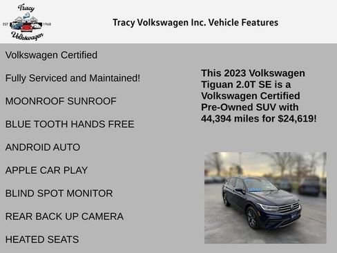 Certified 2023 Volkswagen Tiguan SE w/ Panoramic Sunroof Package AWD/4WD image 6