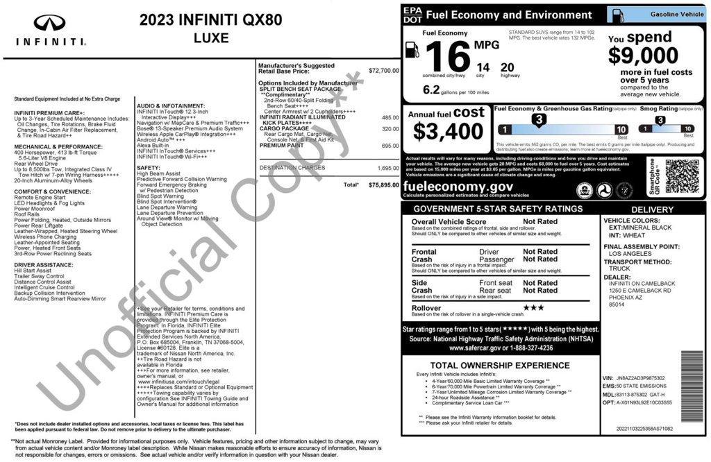 Used 2023 INFINITI QX80 Luxe w/ Cargo Package RWD image 4