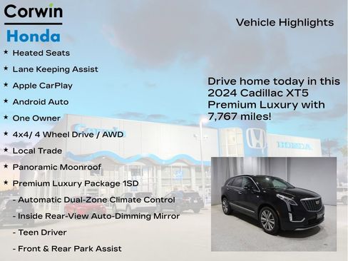 Used 2024 Cadillac XT5 Premium Luxury w/ LPO, Floor Liner Package image 7