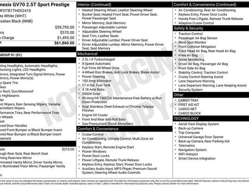 New 2026 Genesis GV70 2.5T Sport Prestige AWD/4WD image 3