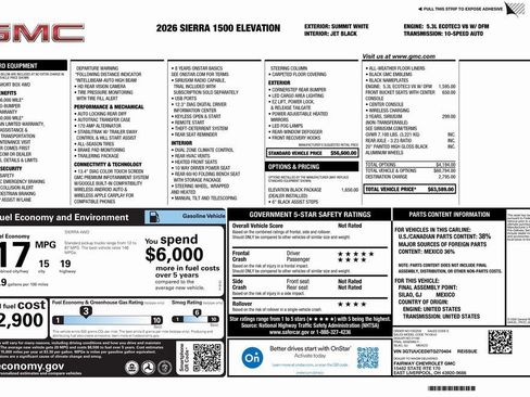 New 2026 GMC Sierra 1500 Elevation w/ LPO, Elevation Black Package AWD/4WD image 4