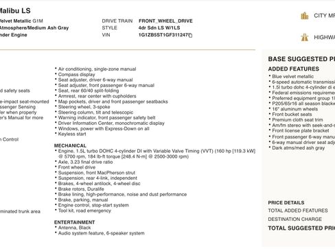 Used 2016 Chevrolet Malibu LS image 3