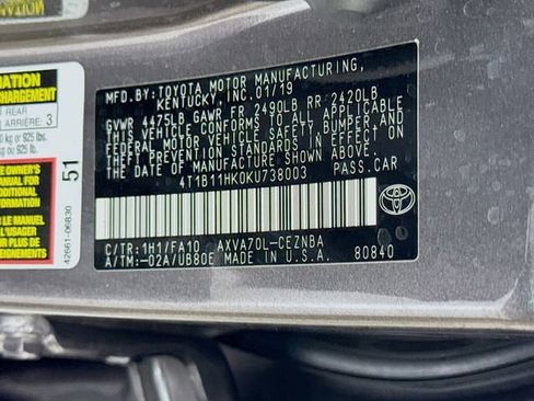 Certified 2019 Toyota Camry LE w/ Carpet Mat Package FWD image 31