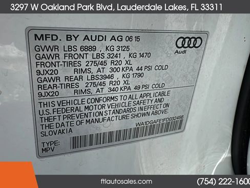 Used 2015 Audi Q7 3.0T S line Prestige w/ S Line Package AWD/4WD image 86