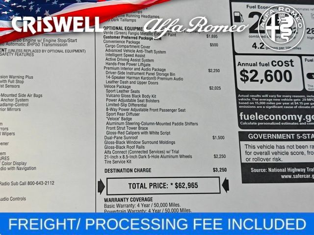 New 2026 Alfa Romeo Stelvio Sprint AWD/4WD image 50