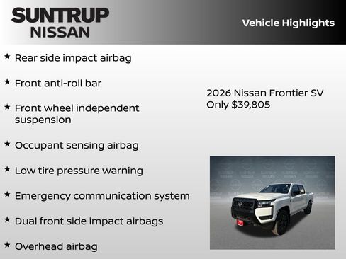 New 2026 Nissan Frontier SV w/ SV Convenience Package image 16