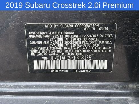 Used 2019 Subaru Crosstrek 2.0i Premium AWD/4WD image 23