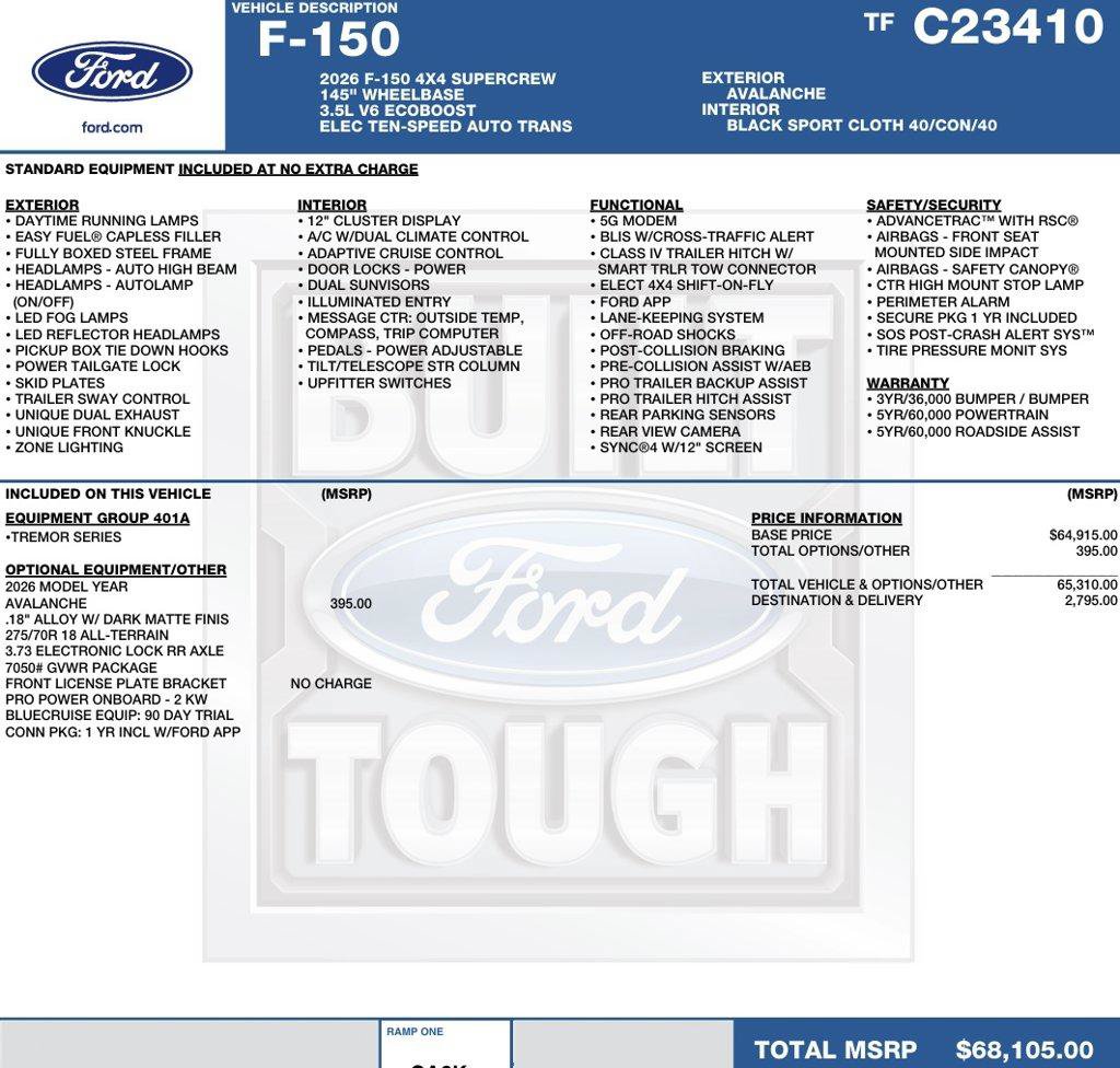 New 2026 Ford F150 Tremor AWD/4WD image 2