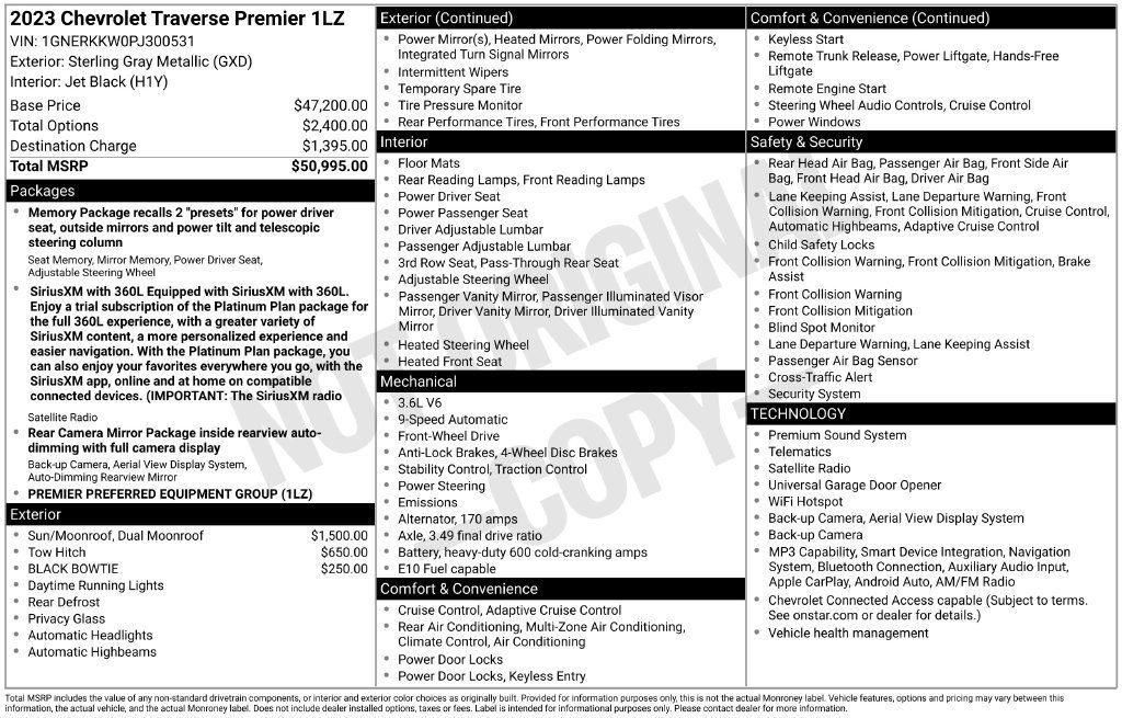 Used 2023 Chevrolet Traverse Premier FWD image 4