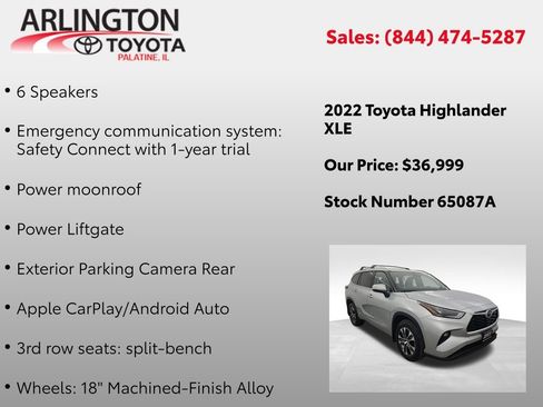 Used 2022 Toyota Highlander XLE image 3