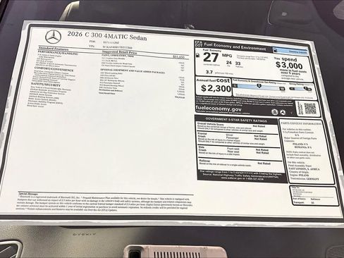 New 2026 Mercedes-Benz C 300 4MATIC Sedan image 18