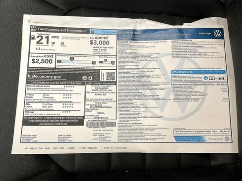 New 2025 Volkswagen Atlas SEL image 37