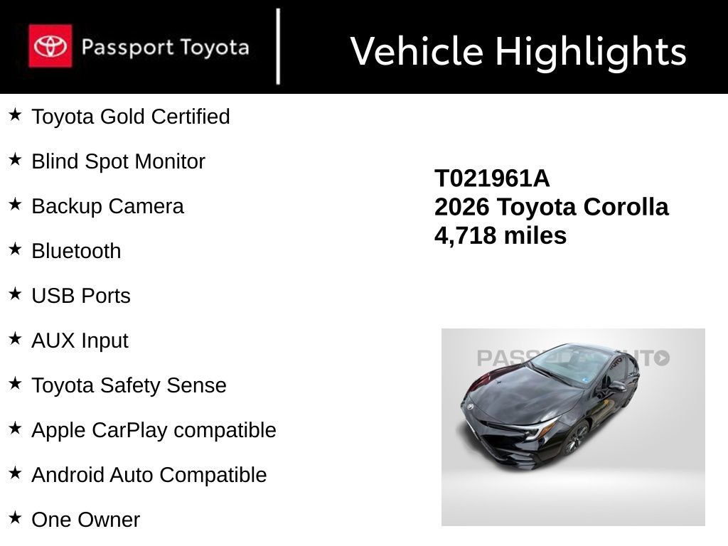 Certified 2026 Toyota Corolla SE FWD image 10