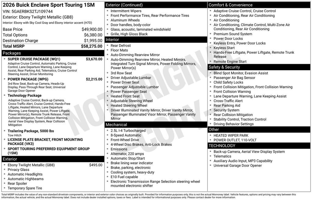 Used 2026 Buick Enclave Sport Touring w/ Super Cruise Package FWD image 10