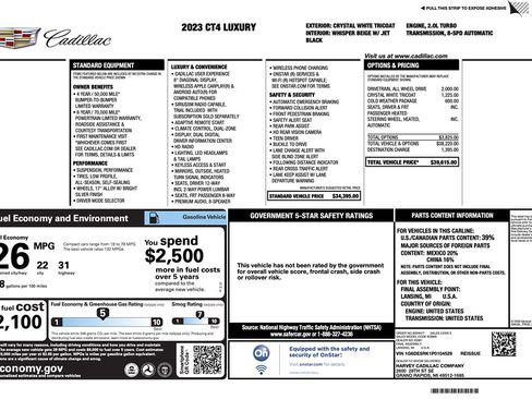 Used 2023 Cadillac CT4 Luxury w/ Cold Weather Package AWD/4WD image 2