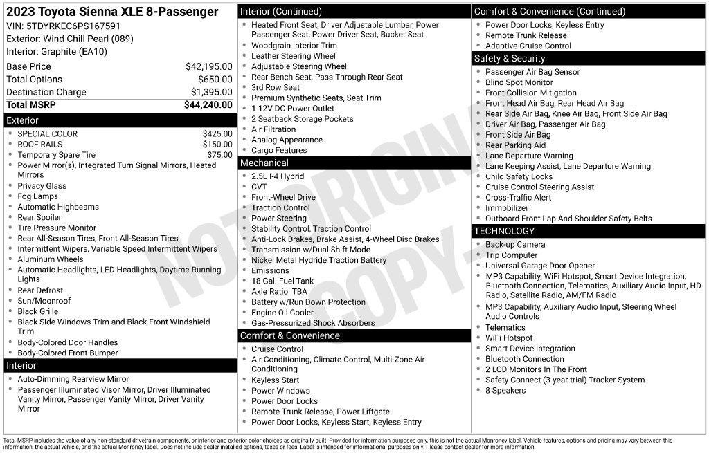 Used 2023 Toyota Sienna XLE FWD image 6