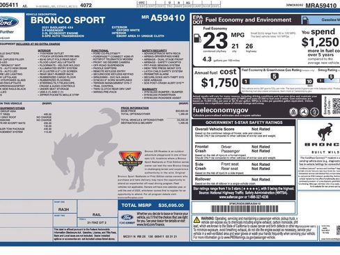 Used 2021 Ford Bronco Sport Badlands image 28