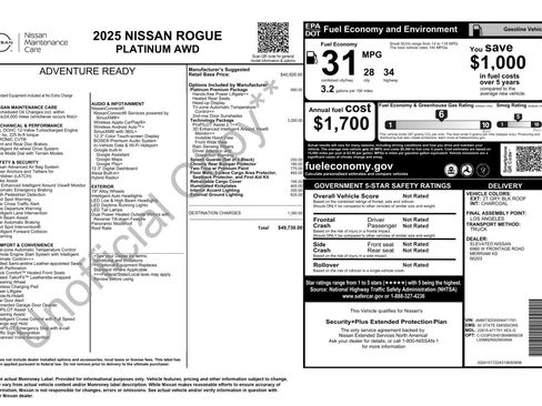 Used 2025 Nissan Rogue Platinum w/ Tech Package AWD/4WD image 52