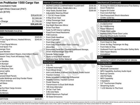 Used 2021 RAM ProMaster 1500 FWD image 3