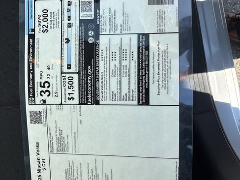 New 2025 Nissan Versa S w/ Trunk Package image 10