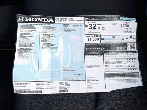 New 2026 Honda Accord LX image 18