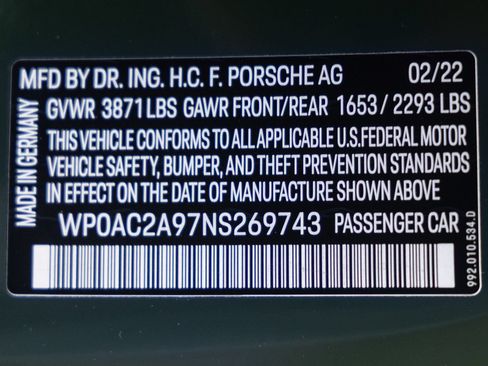 Certified 2022 Porsche 911 GT3 RWD image 36