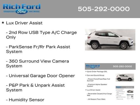 Used 2022 Jeep Compass Latitude w/ Sun and Sound Group AWD/4WD image 50